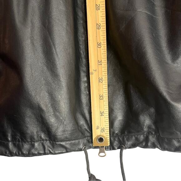 Vintage Wilsons Black Leather Jacket Size Large Thinsulate Lined Chore Overcoat - Picture 10 of 11